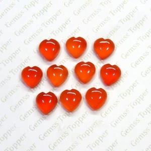 Carnelian 10x10 mm Heart Shape Cabochon